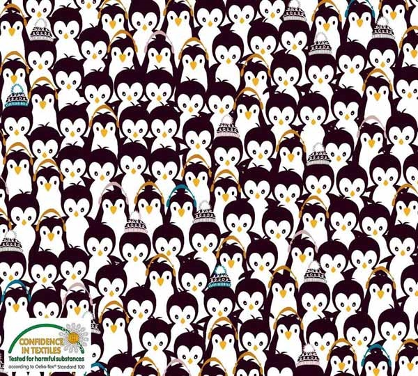 100% Bomulds Lærred Pingviner -Kreativ Sy selv til DIY