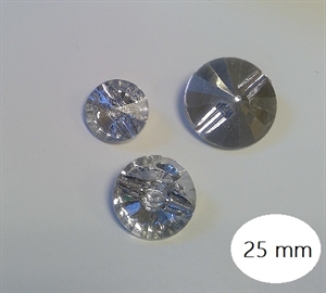 Diamant Knap 25mm Sølv 1 stk.